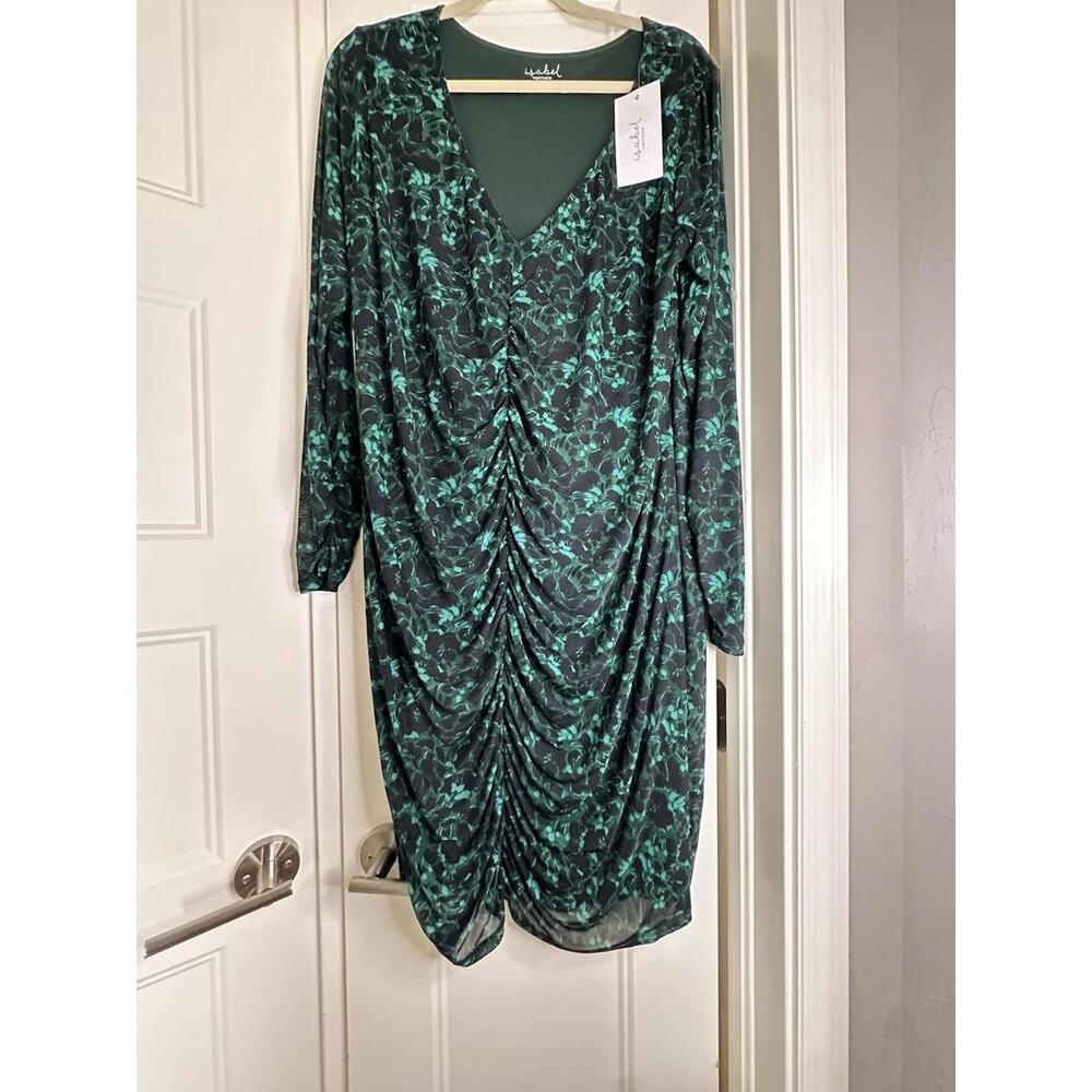 NWT Isabel By Ingrid & Isabel Maternity Dress Womens Size XXL Green Long Sleeve